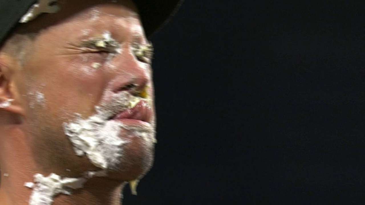 Mercer gets pied after walk-off
