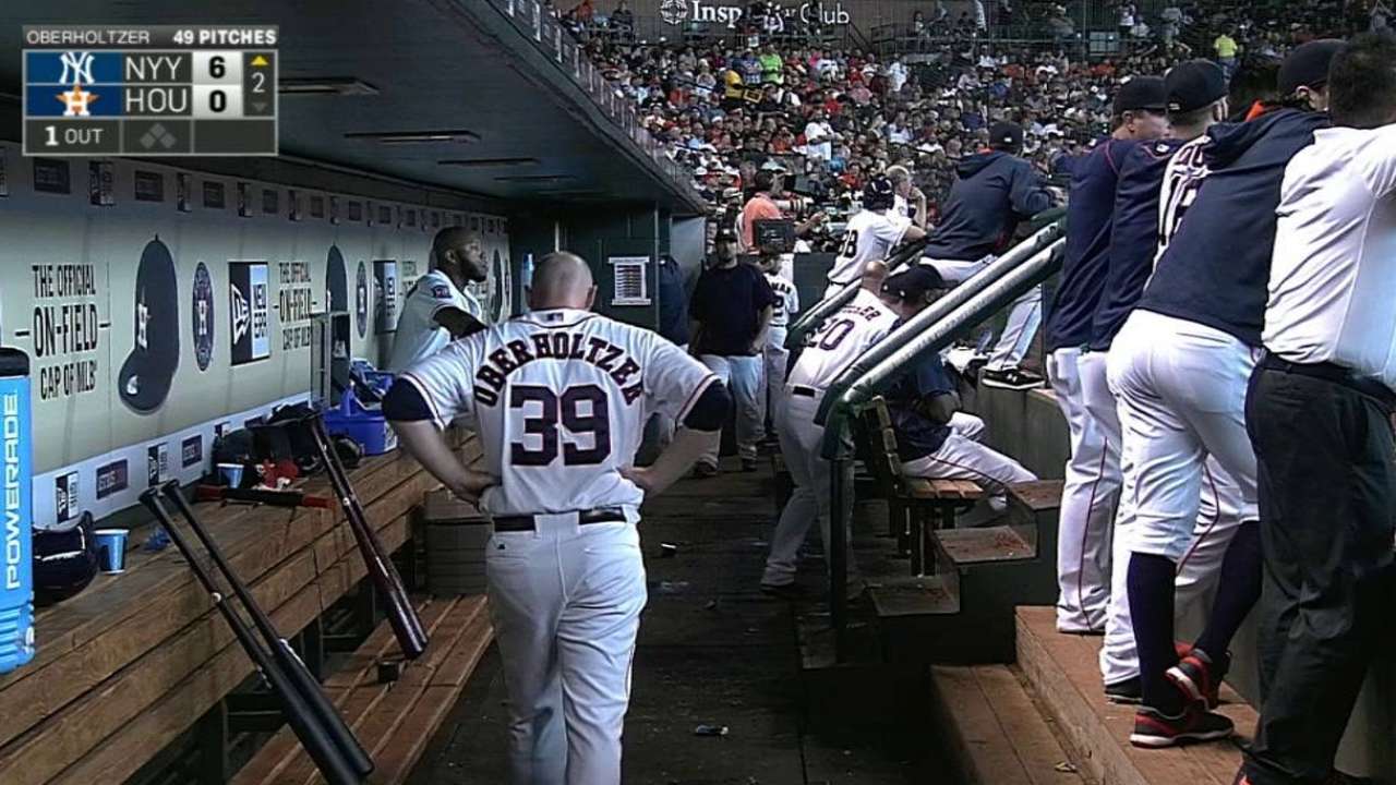 Astros option Oberholtzer following ejection