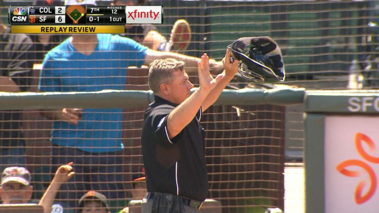 Giants challenge foul call