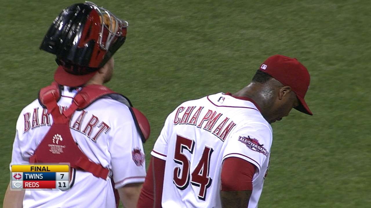 Chapman strikes out the side