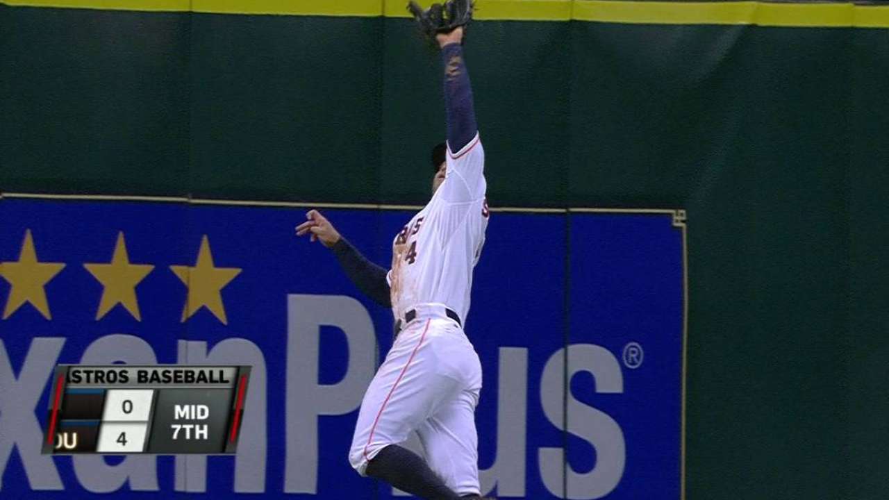 Springer's leaping catch