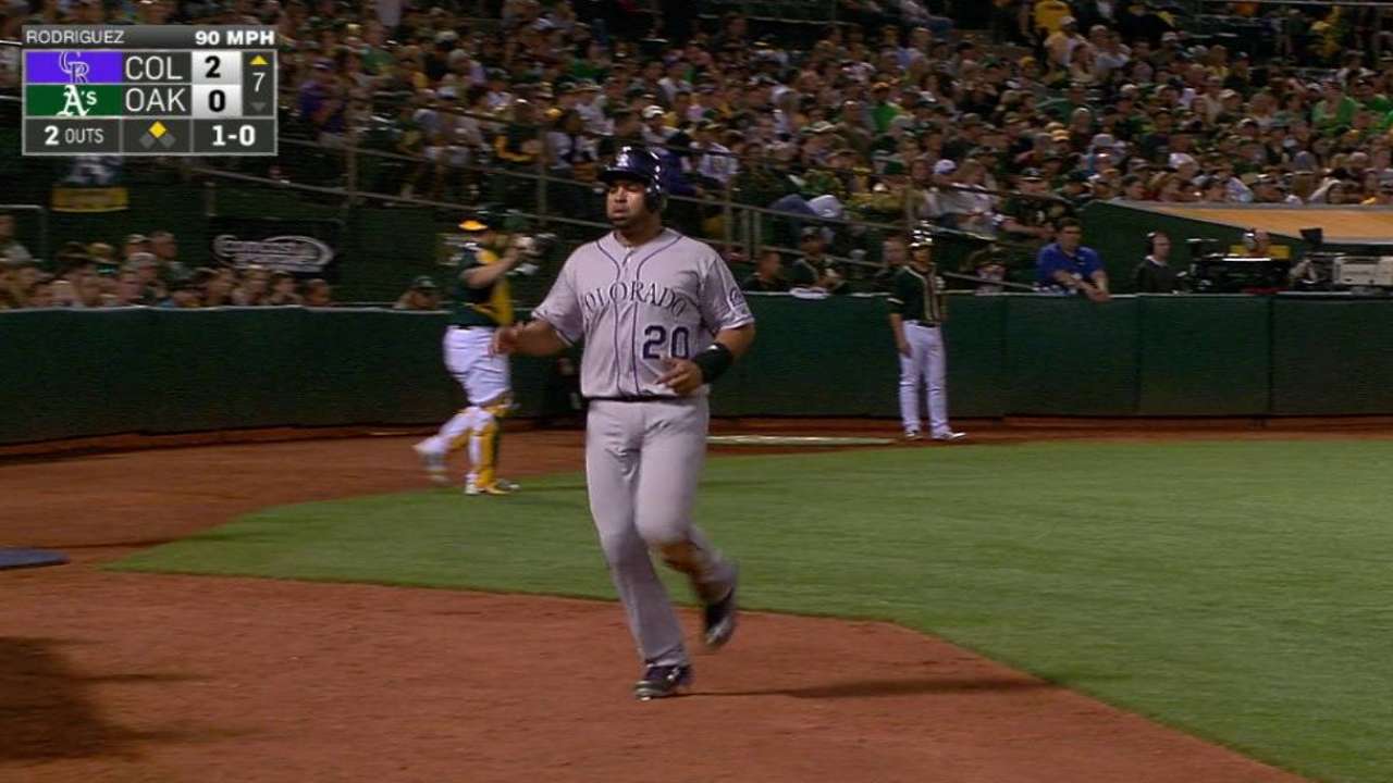 Rosario scores on wild pitch