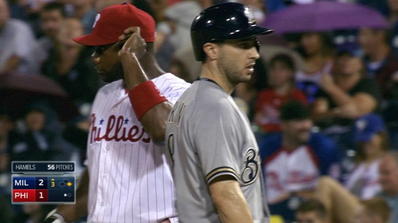 Braun's four-hit game