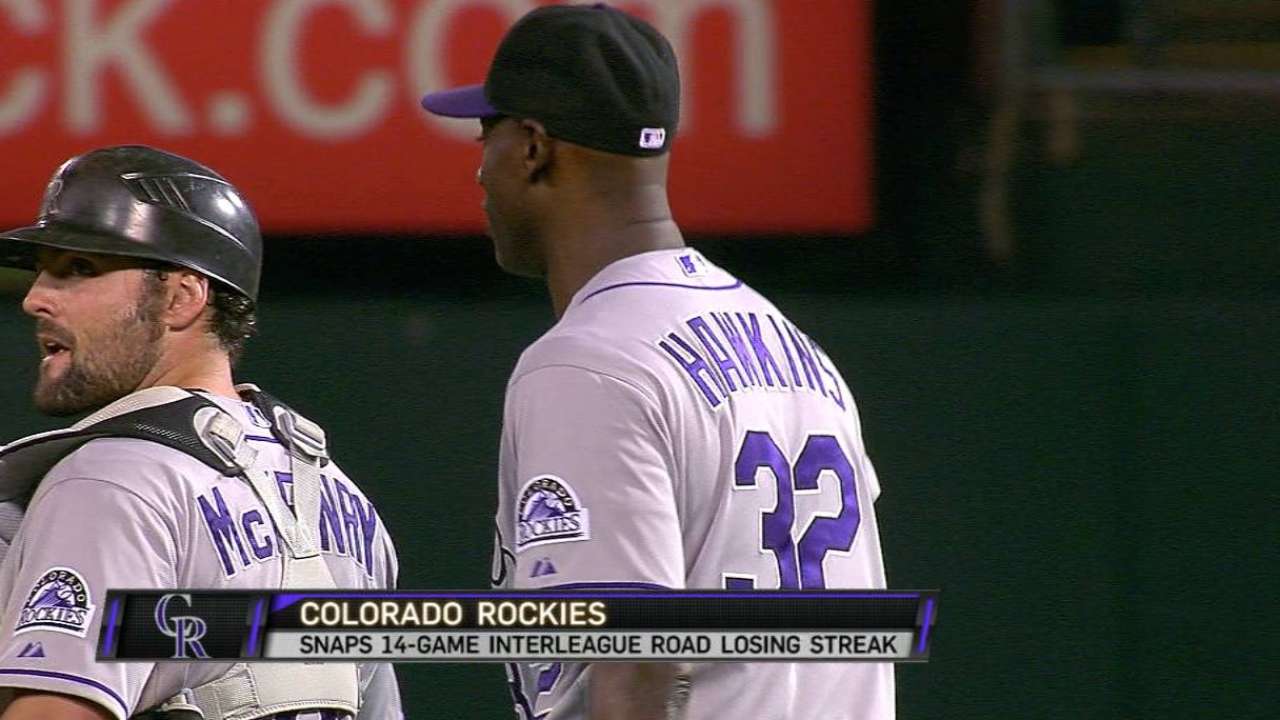 Hawkins earns save as temporary closer