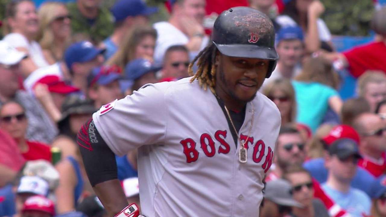 Hanley triples in return from hand injury