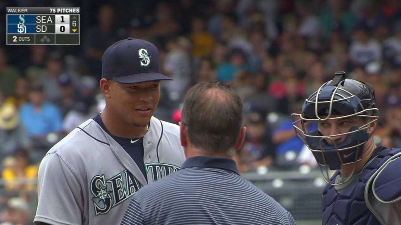 Walker checked by trainer
