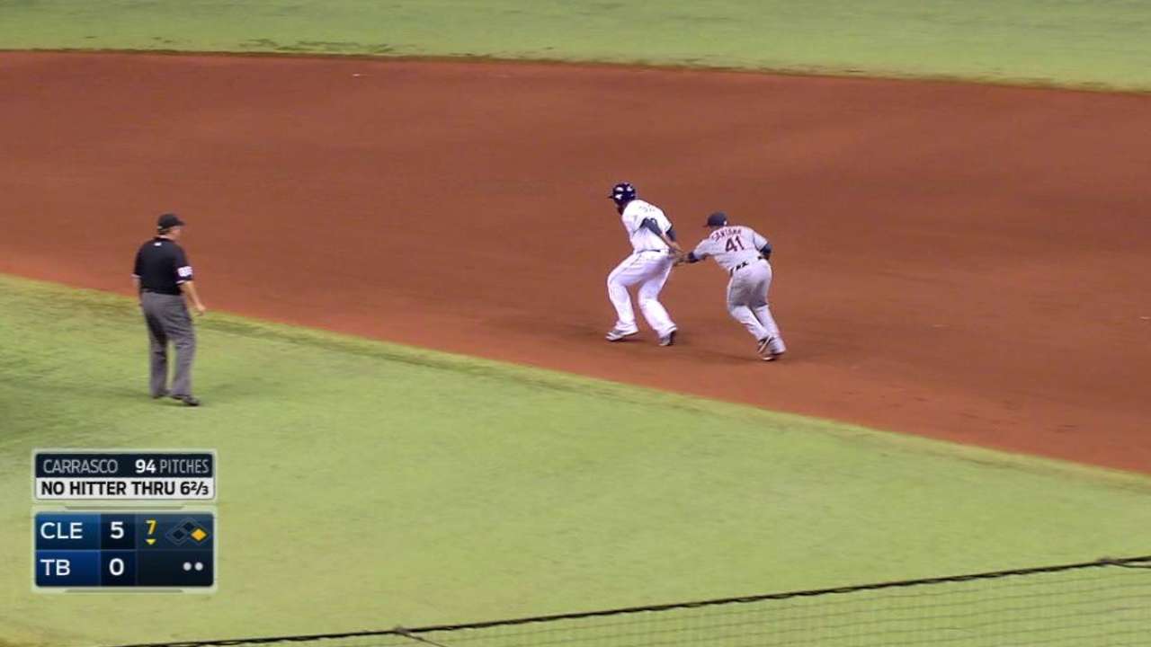 Indians turn two to end inning