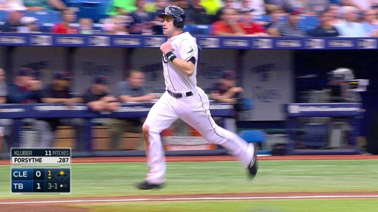Longoria scores on an error