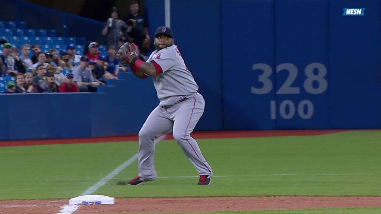 Sandoval makes a backhanded stop