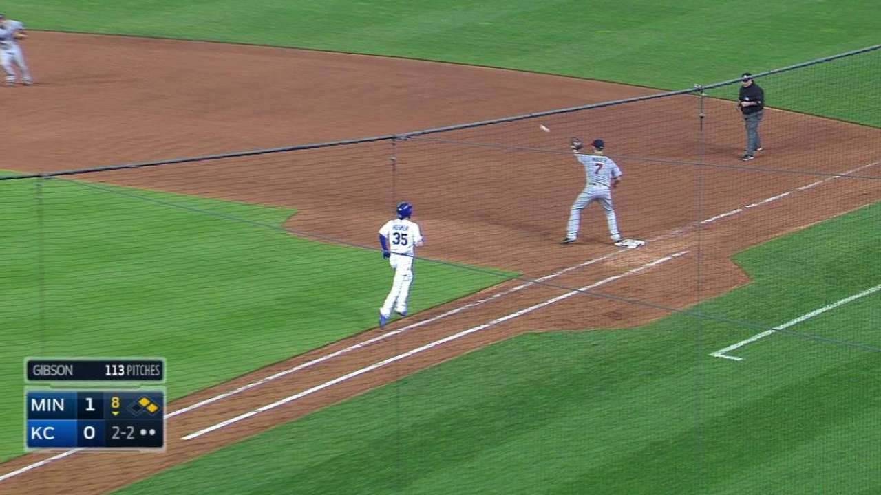 Gibson keeps Royals scoreless
