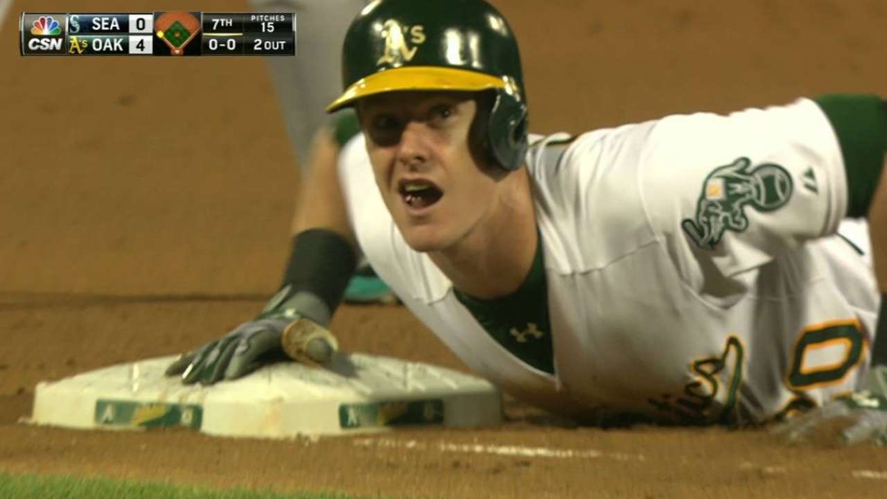 Kazmir leads A's two-hit shutout vs. Mariners