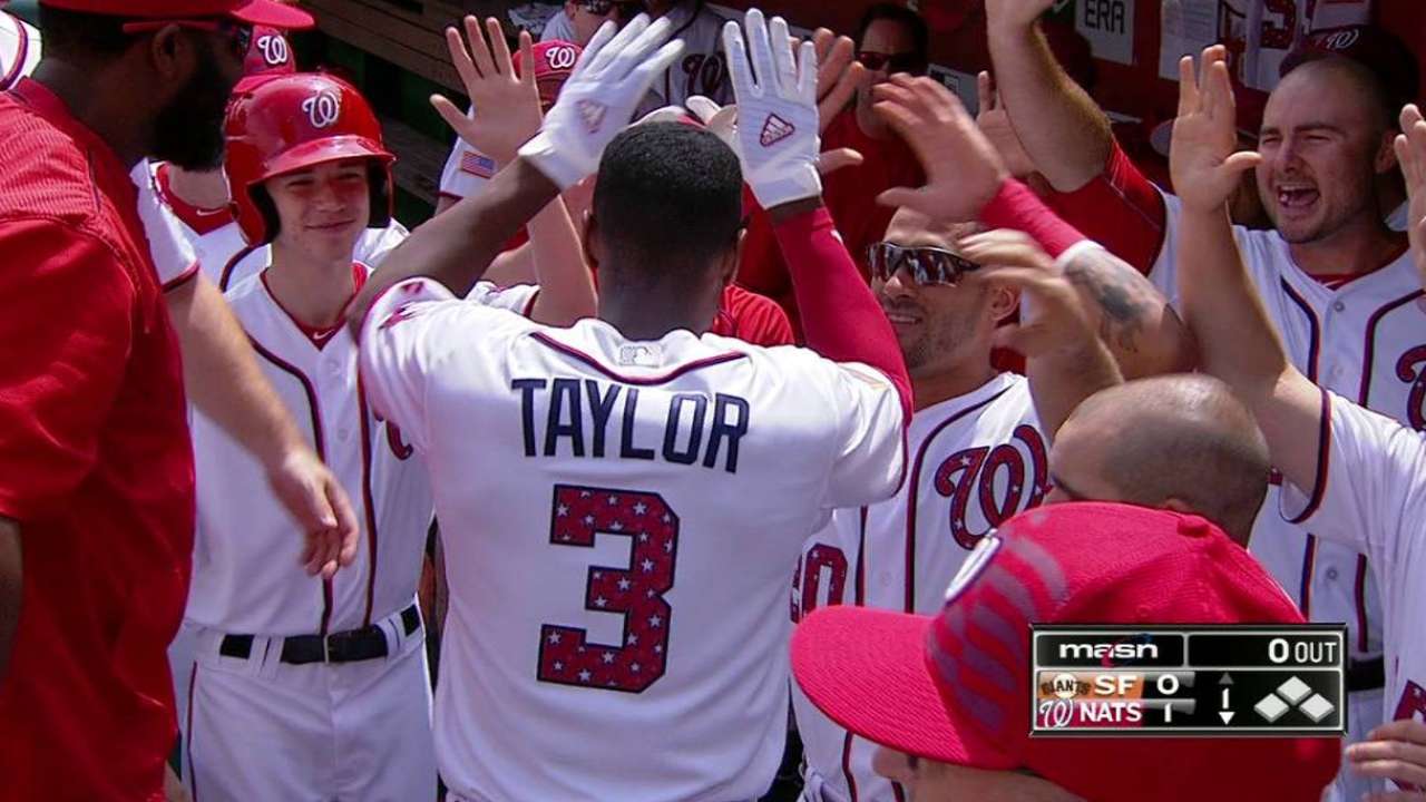 Taylor's leadoff home run