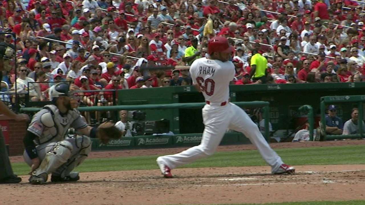 Pham's first career hit