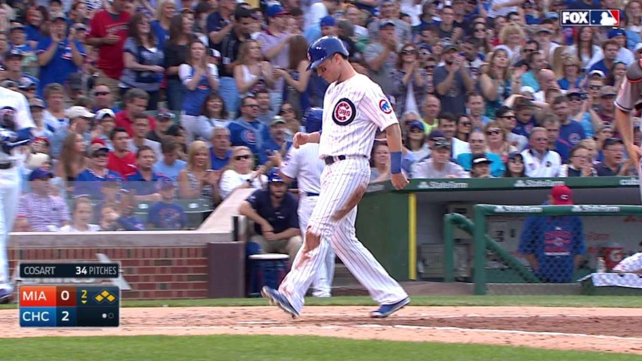 Fowler draws a bases-loaded walk