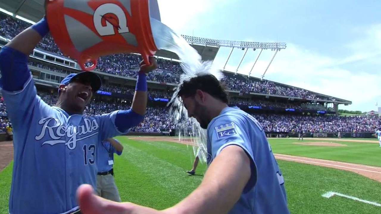 Hosmer talks walk-off, is doused