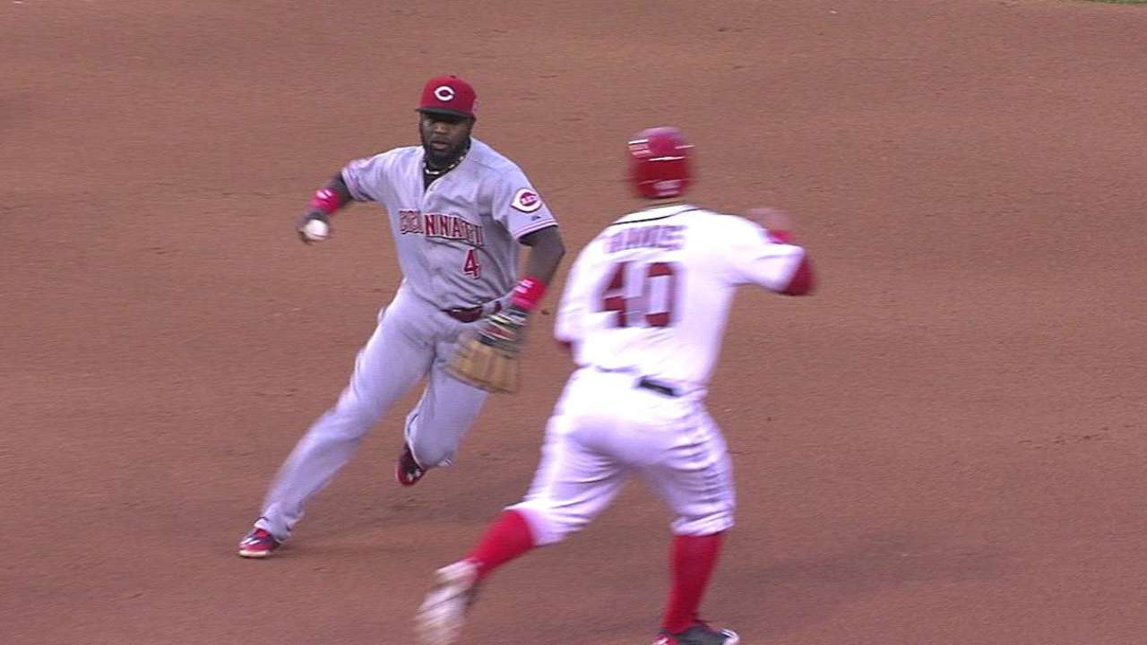 Phillips turns odd double play