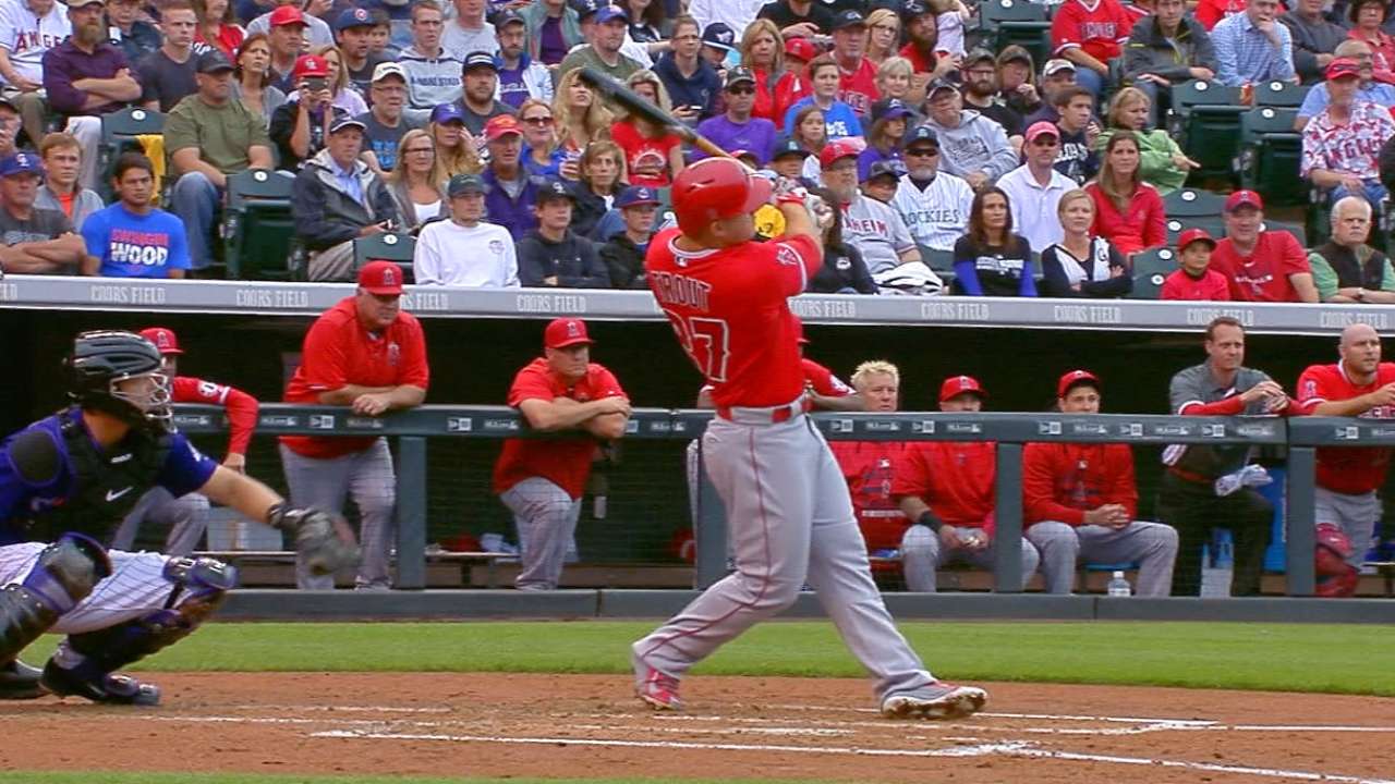 Pujols, Trout lead Angels' home run barrage vs. Rox