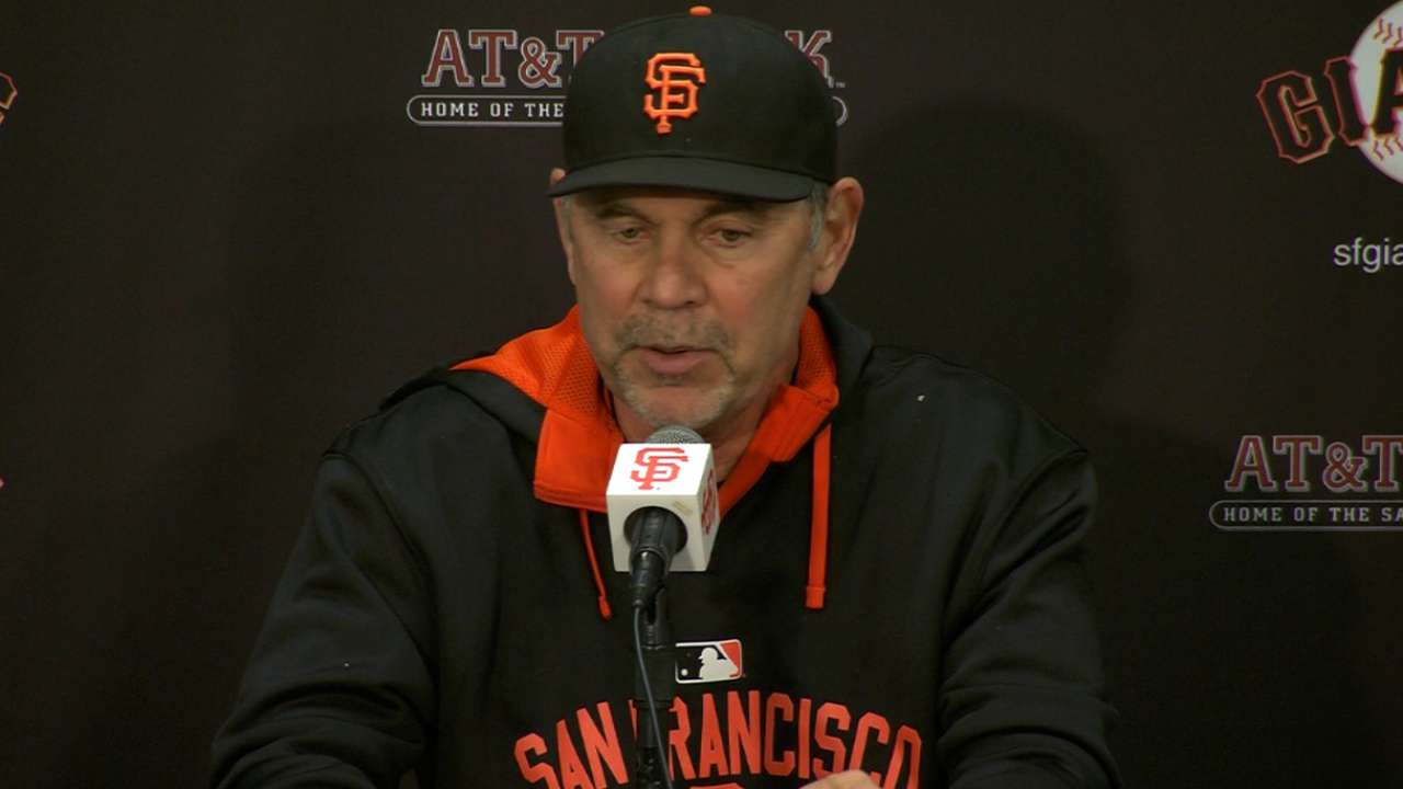 Bochy on Pence's return, 3-0 win