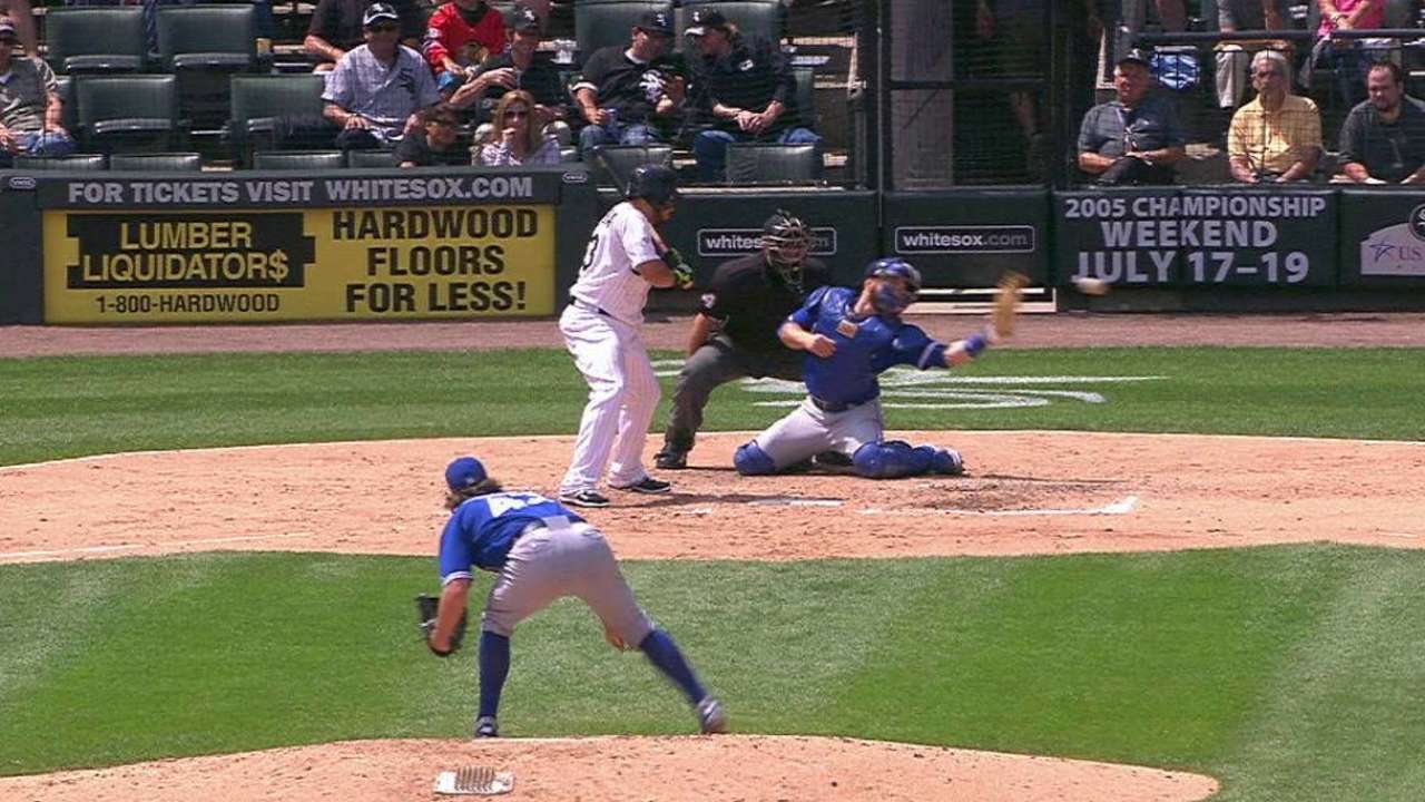 Eaton scores on a passed ball