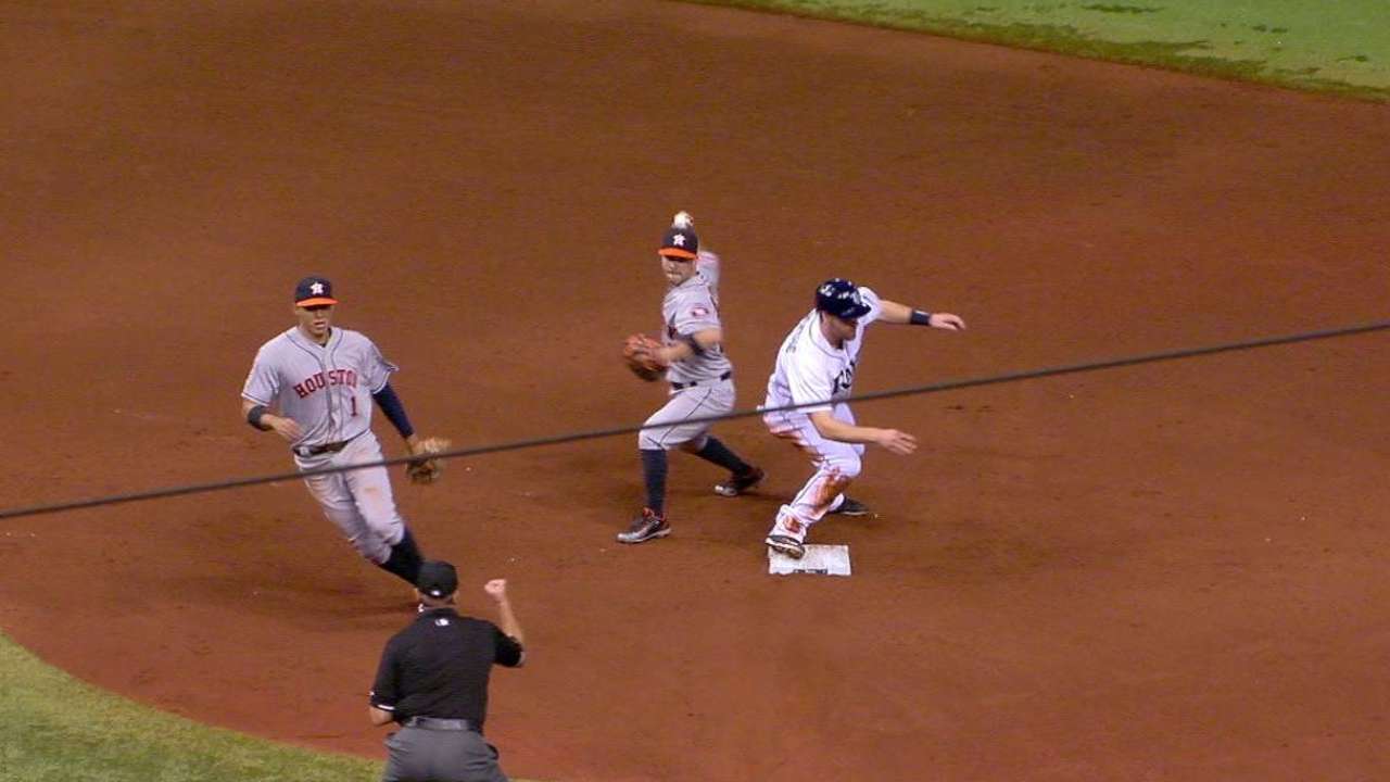Correa starts a double play