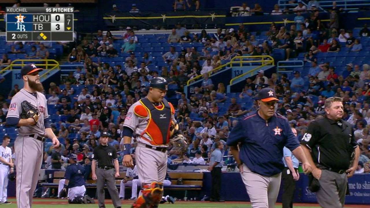Astros pitching coach ejected