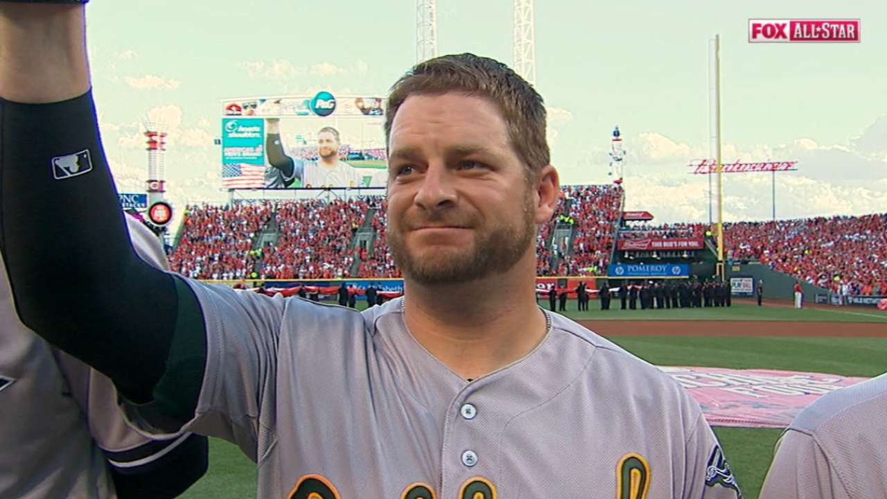 A's Vogt, Gray introduced at ASG