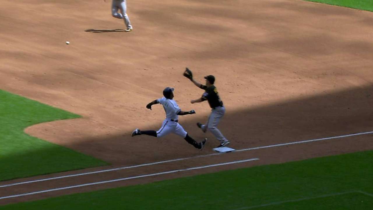 Brewers challenge call at first