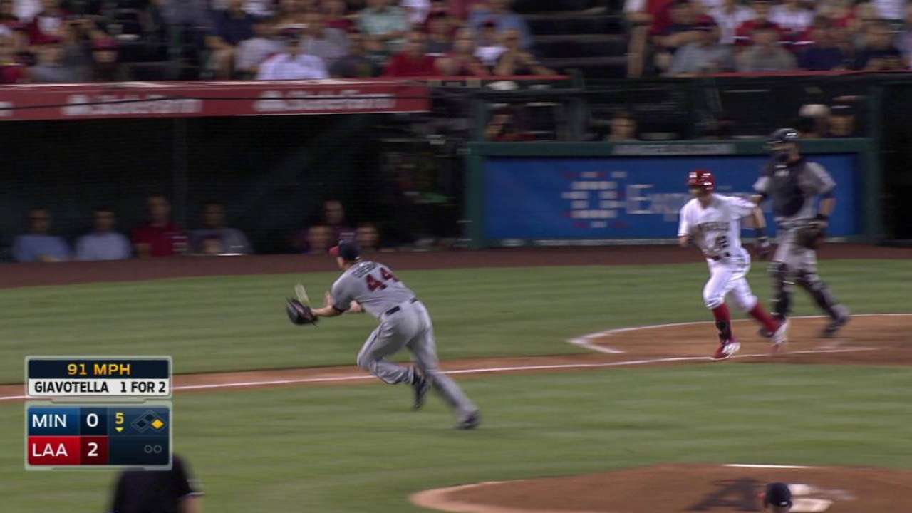 Gibson catches bunt