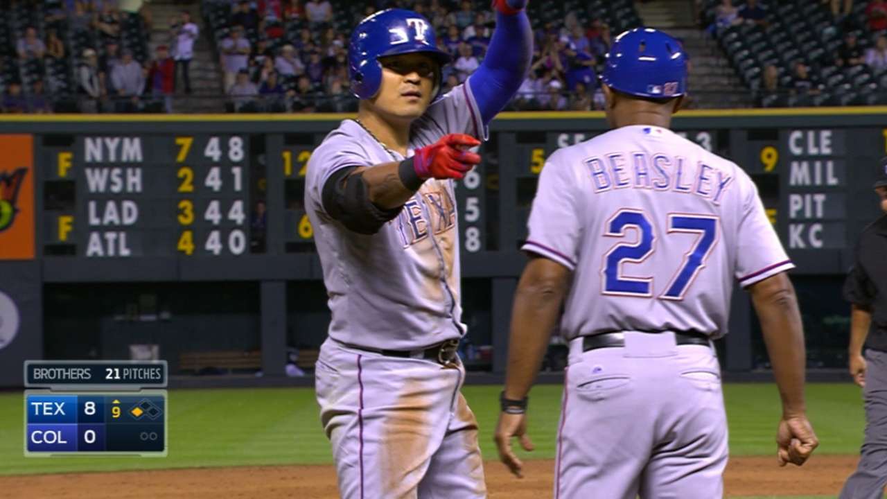 Harrison, Choo star as Rangers blank Rox