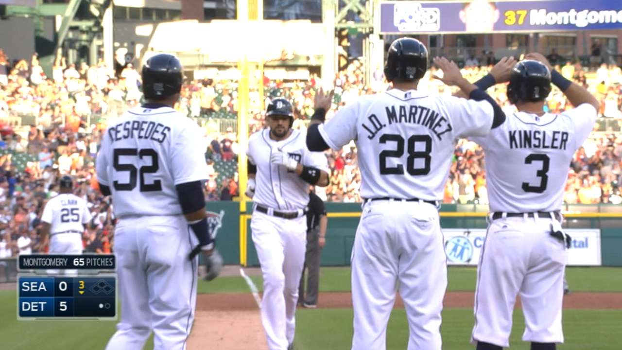 Slam fuels Tigers' 8-run 3rd to down Mariners