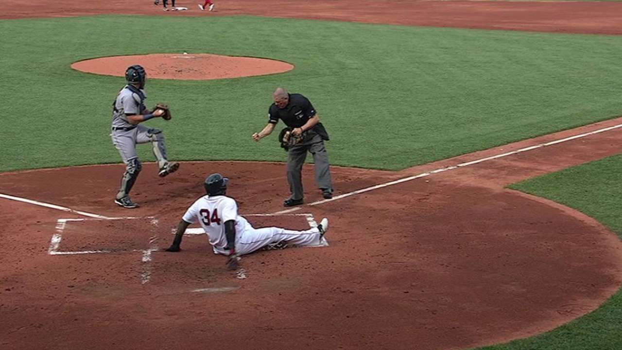Cespedes gets Ortiz at home