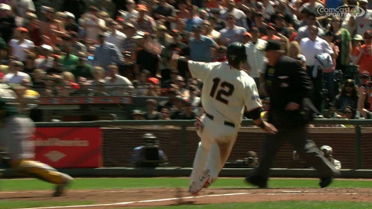 Giants reward MadBum after his HR vs. A's