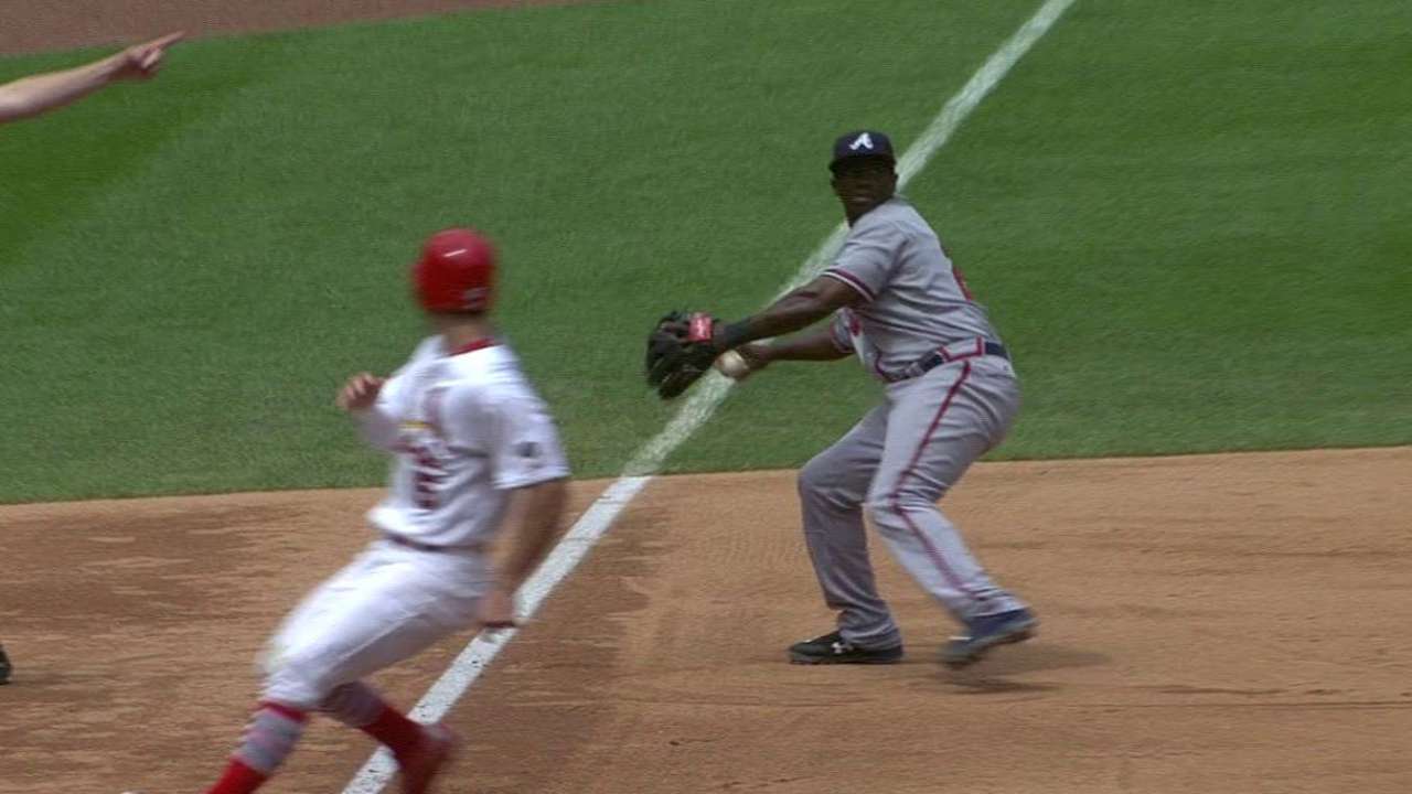 Garcia's diving stop at third