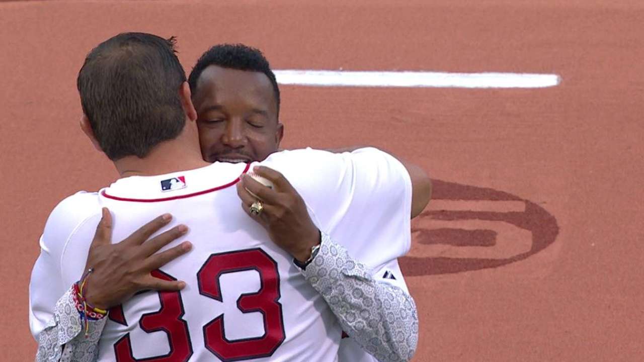 Pedro throws out first pitch