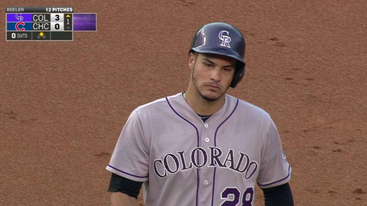 Rox bat around in 1st, hold on to top Cubs