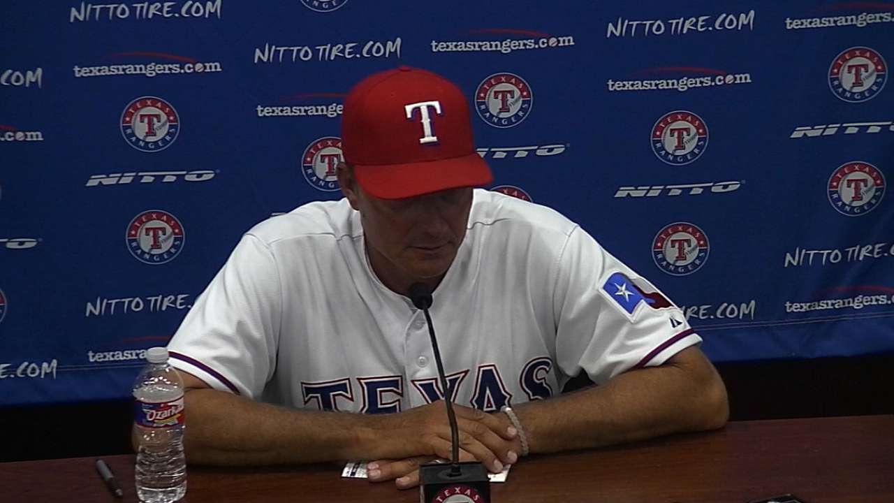 Rout puts quite a strain on Rangers' bullpen