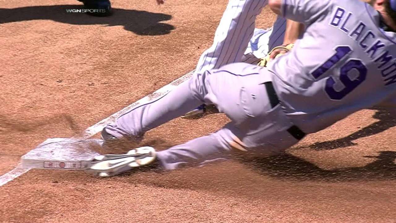 Rockies execute double steal