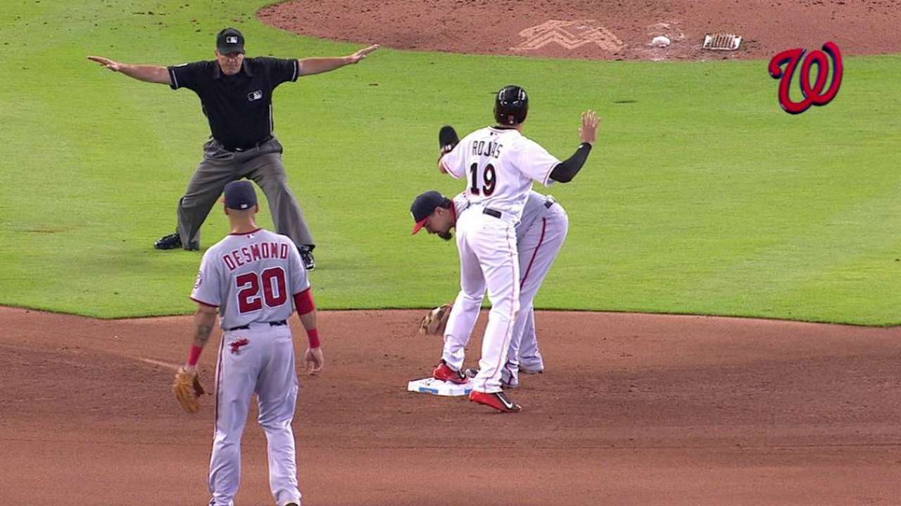 Rojas advances on wild pitch
