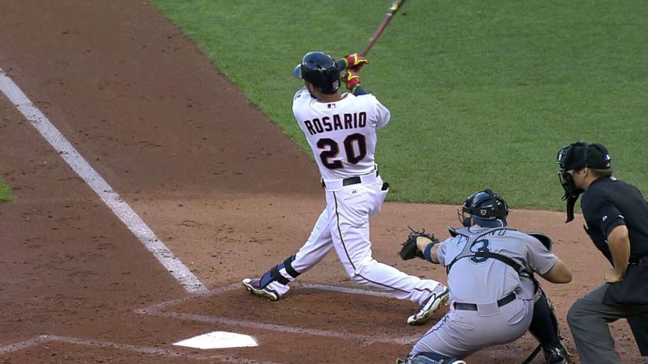 Rosario remolca tres carreras y Minnesota aplasta a Seattle