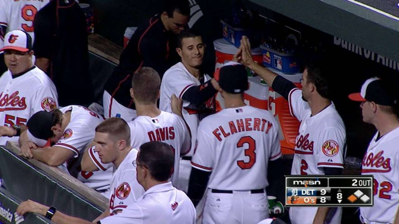 O's power rally comes up short vs. Tigers