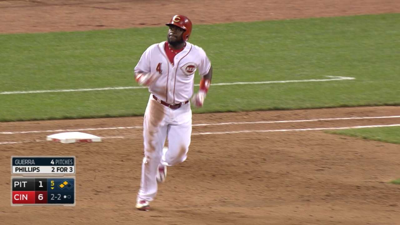 Phillips leads Reds' rout of Bucs