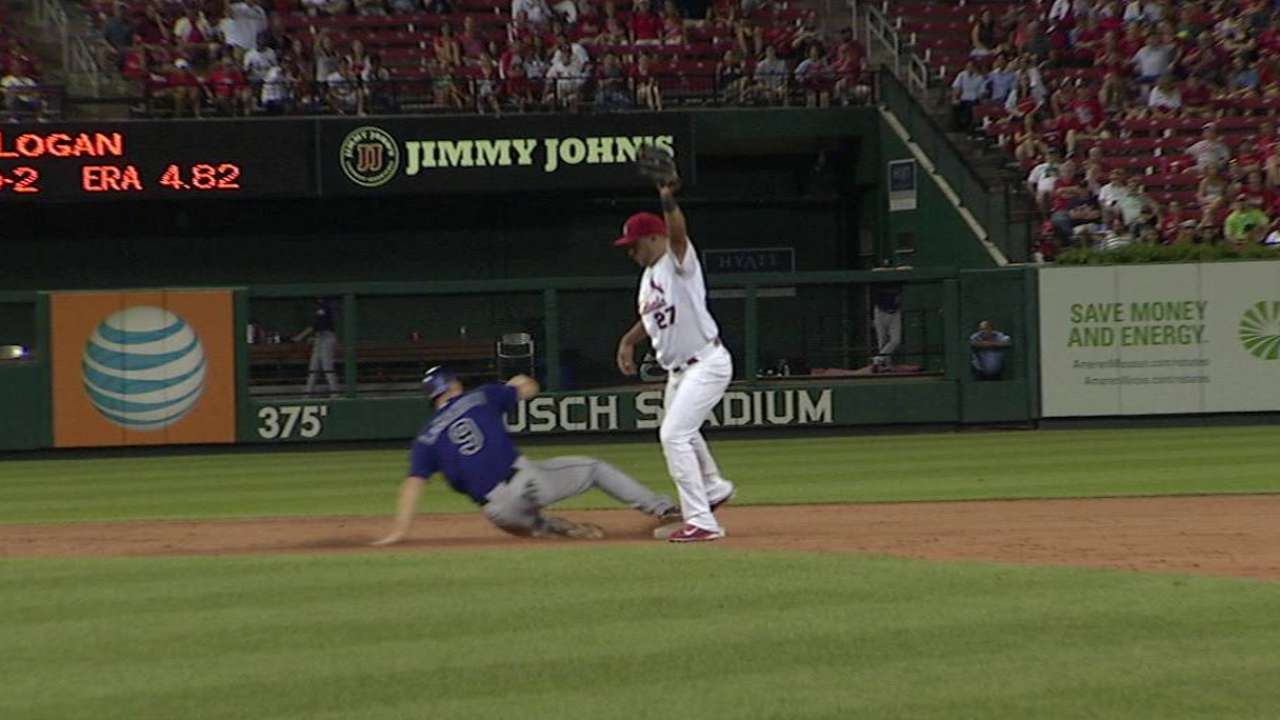 Carpenter turns double play