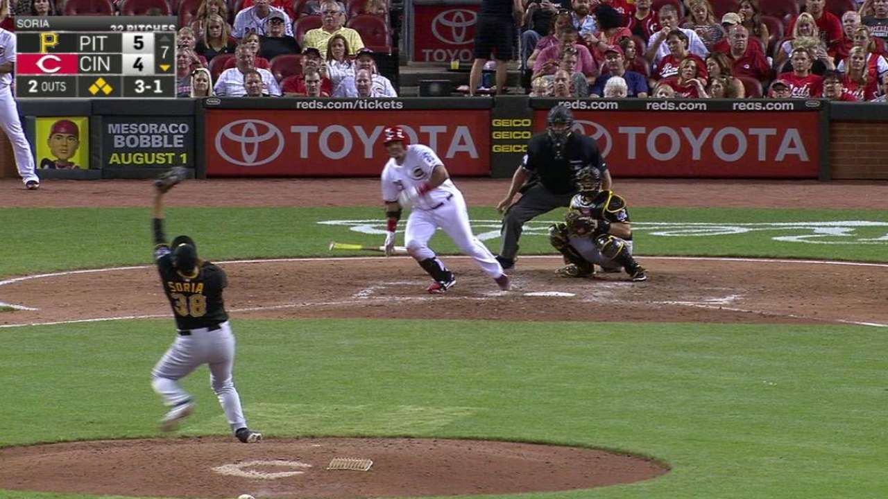 Pena robbed by Soria's reflexive grab