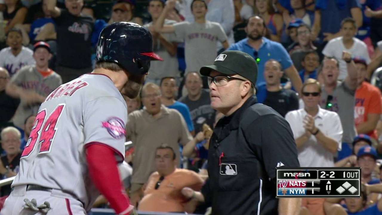 Harper ejected after striking out in 11th inning