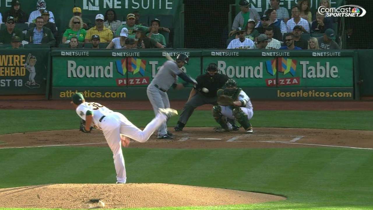 Brooks' first A's strikeout