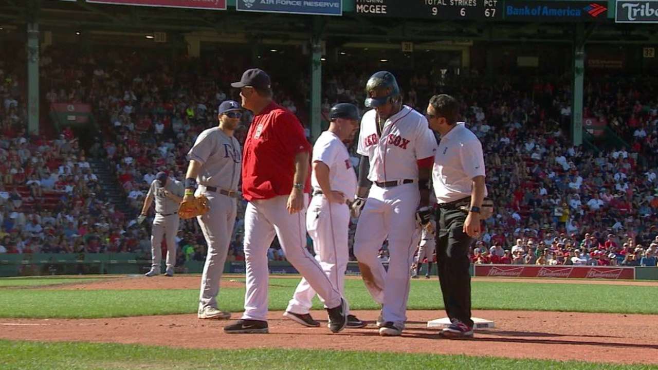 Hanley exits game