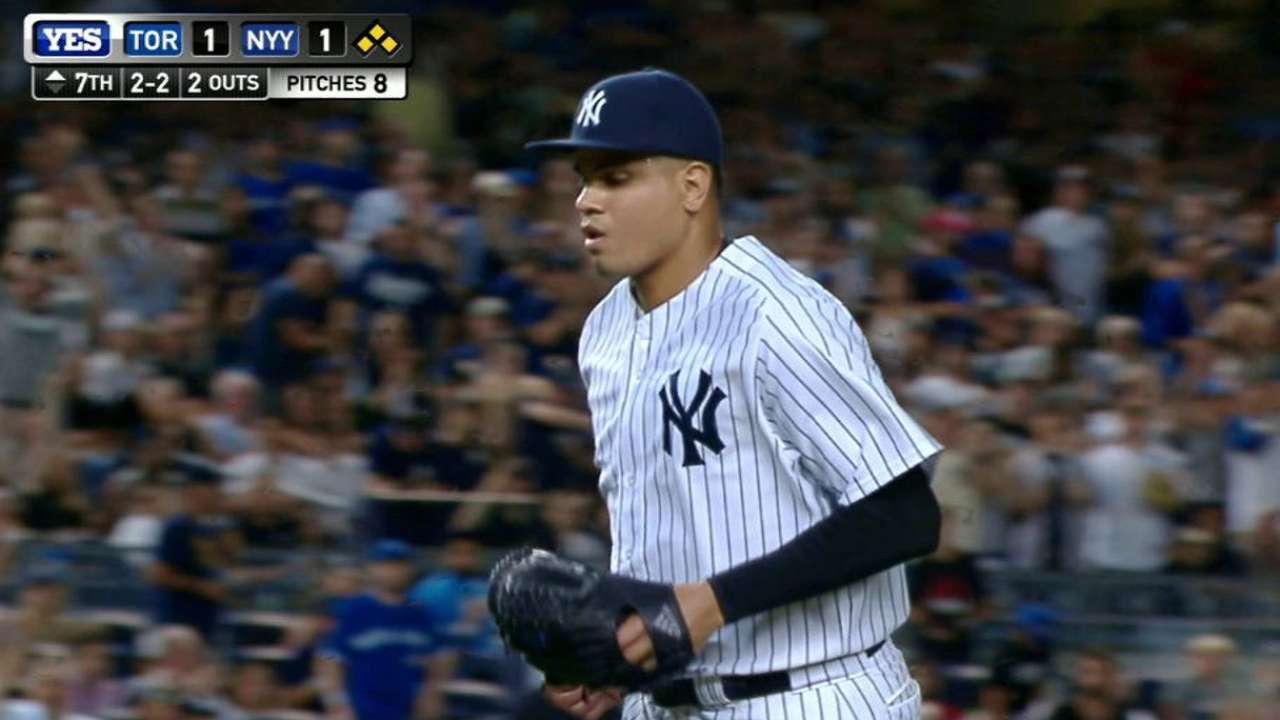 Betances leaves bases loaded