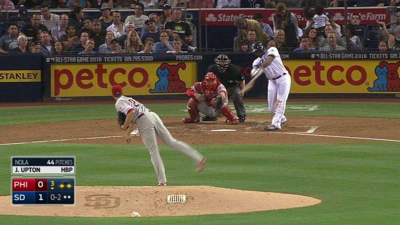 J. Upton's two-run triple