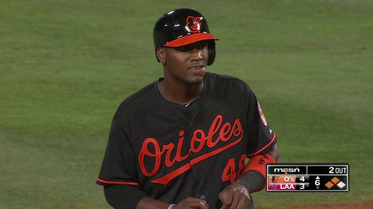 Lake doubles in Orioles debut