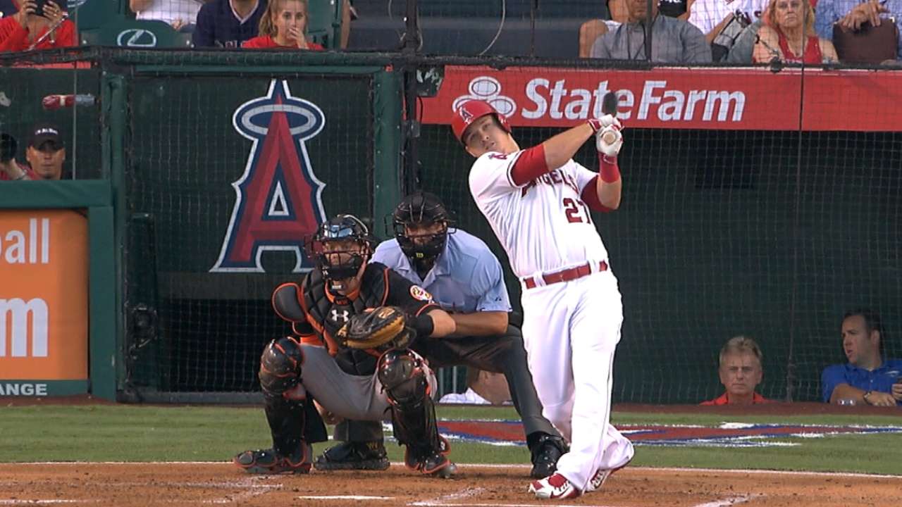 Trout is homer-happy on birthday